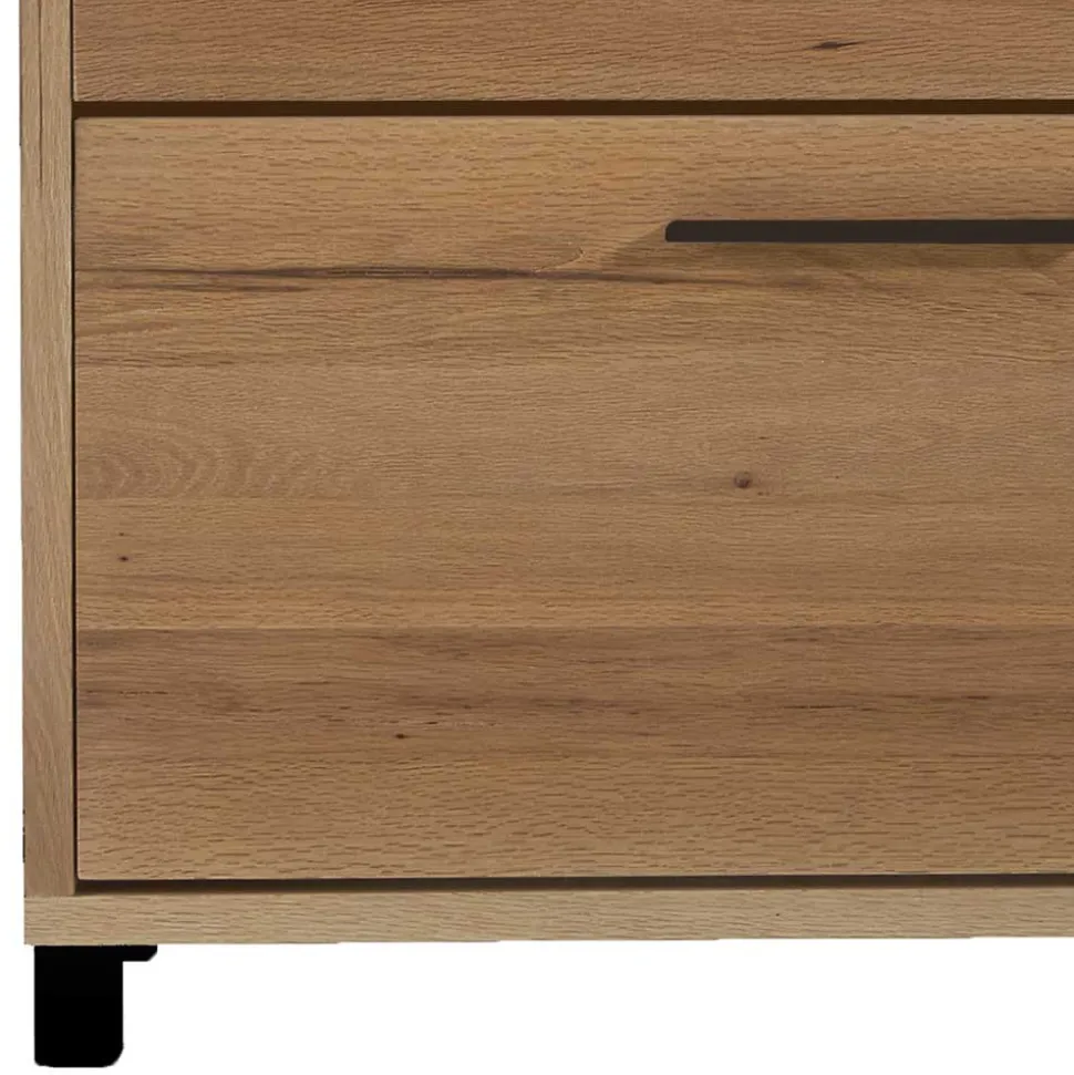 83x87x28 Balkeneiche Schuhkommode mit zwei Klappen - Alsbetas