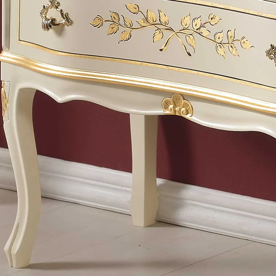 75x88x35 Barock Sekretär in Weiß & Gold - Iviada