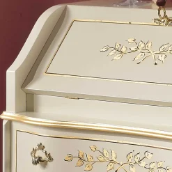 75x88x35 Barock Sekretär in Weiß & Gold - Iviada