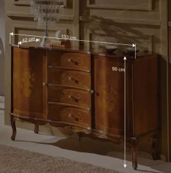 133x90x42 Barock Sideboard in Nussbaumfarben - Motiz