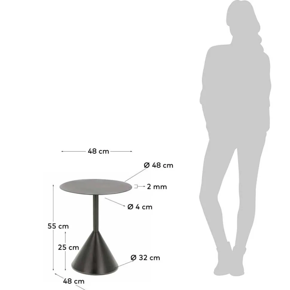 48x55x48 Beistelltisch aus pulverbeschichtetem Metall - Ceria
