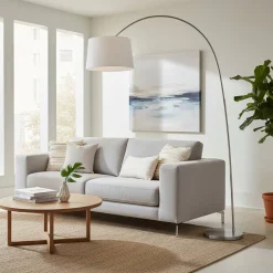 40x205x135 Bogen Stehlampe mit Stoffschirm - Zyanavo