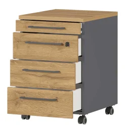 42x61x49 Büro Rollcontainer mit Utensilienfach - Ovgunia