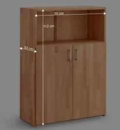 80x112x33 Buchenholz Aktenschrank mit Fach - Bash