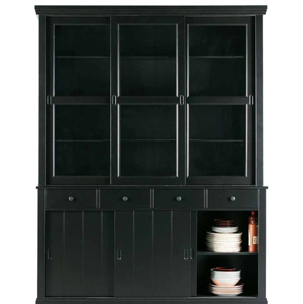 166x215x48 Buffetschrank in Schwarz Kiefer - Nariosca