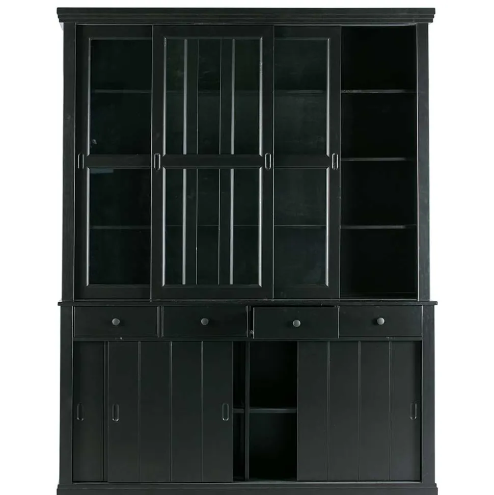 166x215x48 Buffetschrank in Schwarz Kiefer - Nariosca