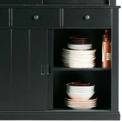 166x215x48 Buffetschrank in Schwarz Kiefer - Nariosca