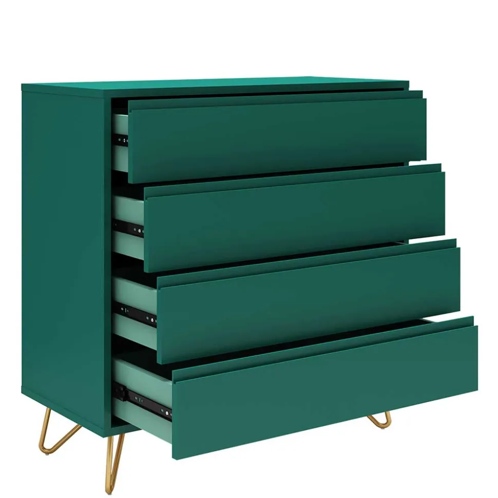 90x90x40 cm 4 Schubladen Kommode in Grün - Ricriava