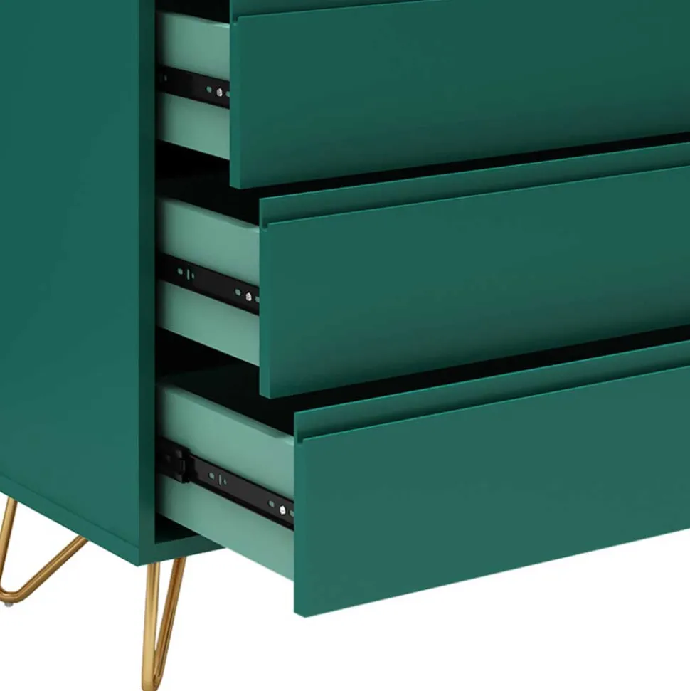 90x90x40 cm 4 Schubladen Kommode in Grün - Ricriava