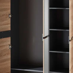 105x192x38 cm Dielen Kleiderschrank mit Spiegel - Kuetra