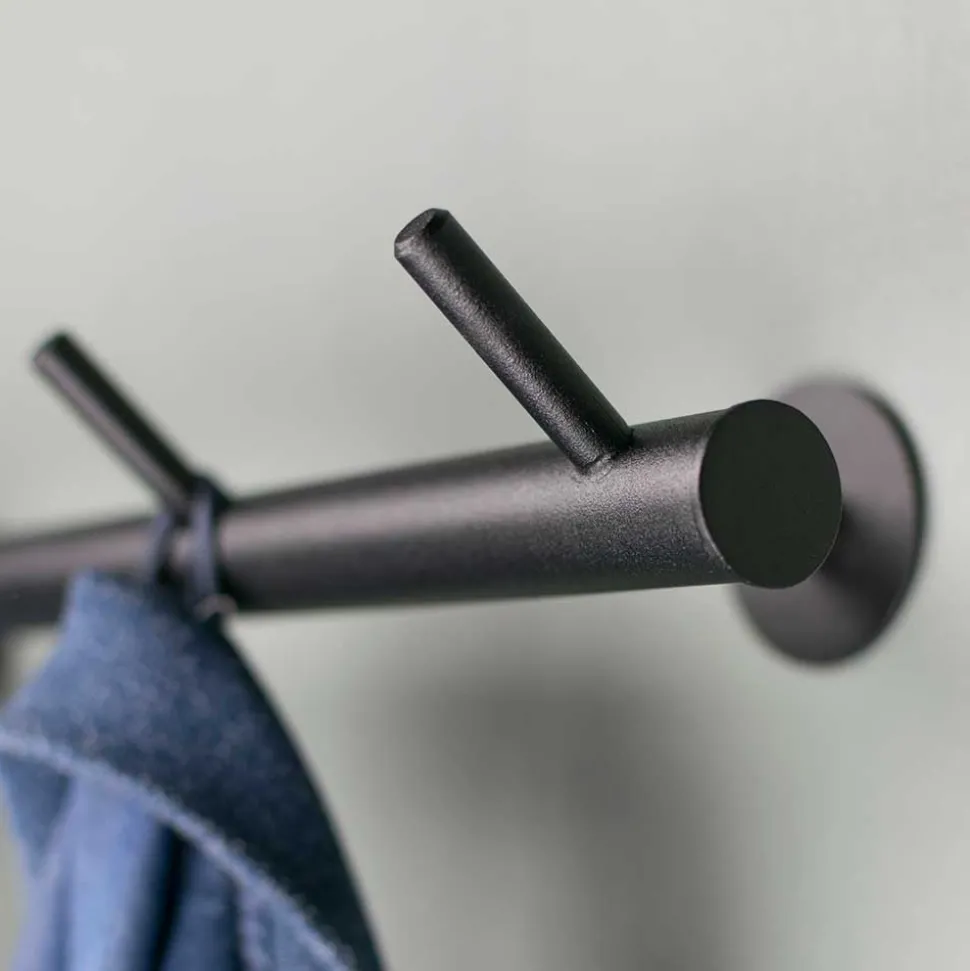 55x8x13 cm Garderobe aus Stahl in Schwarz - Yanathon