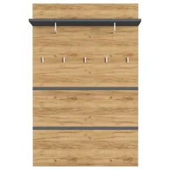 96x14x30 cm Garderobe Paneel in Wildeiche & Grau - Orsecca