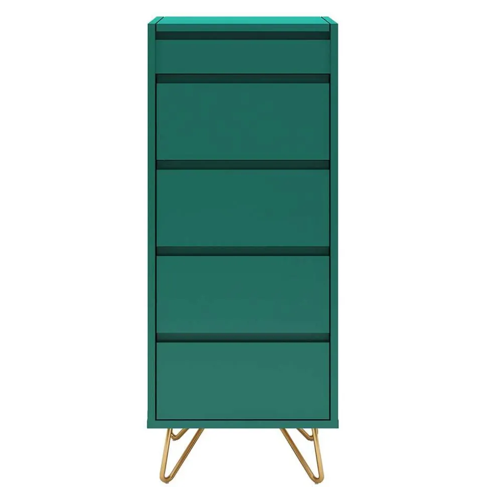 45x110x40 cm Grüne Hochkommode mit Spiegel - Ricriava