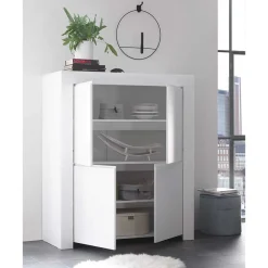 110x140x42 cm Highboard in Weiß lackiert - Mikes