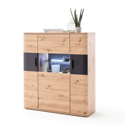 120x134x37 cm Highboard mit drei Türen - Vecenda
