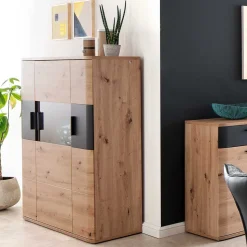 120x134x37 cm Highboard mit drei Türen - Vecenda