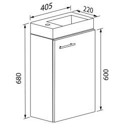 41x68x22 cm Hängender Waschtisch fürs Gäste WC - Veny