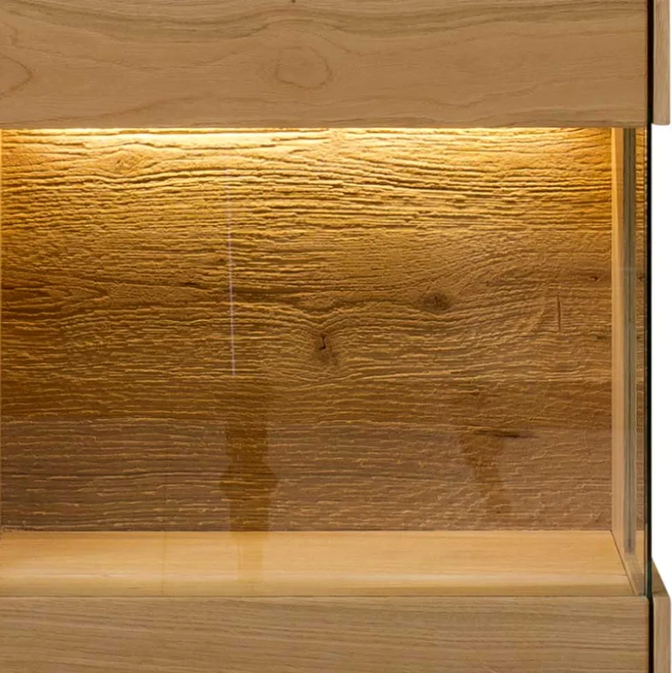 43x169x33 cm Hängevitrine aus Wildeiche - Obinson