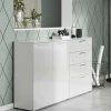 186x107x40 cm Hochglanz Sideboard in Weiß - Alida