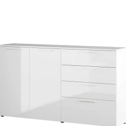 186x107x40 cm Hochglanz Sideboard in Weiß - Alida