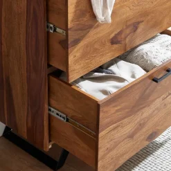 80x120x42 cm Hochkommode aus Sheesham massiv - Elmin