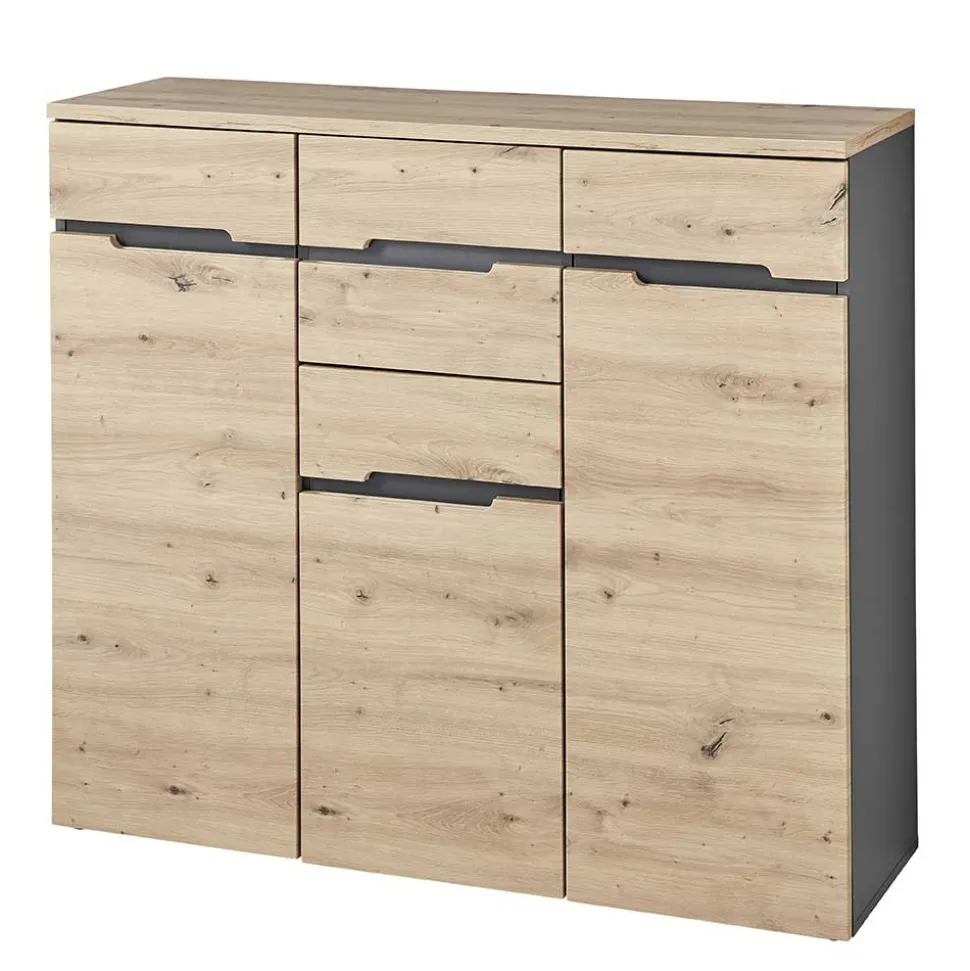 120x107x38 cm Hochkommode in Wildeiche - Kuetra