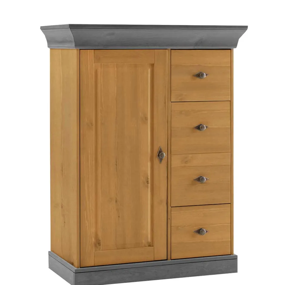 88x117x45 cm Hochkommode mit vier Schubladen - Eshelas