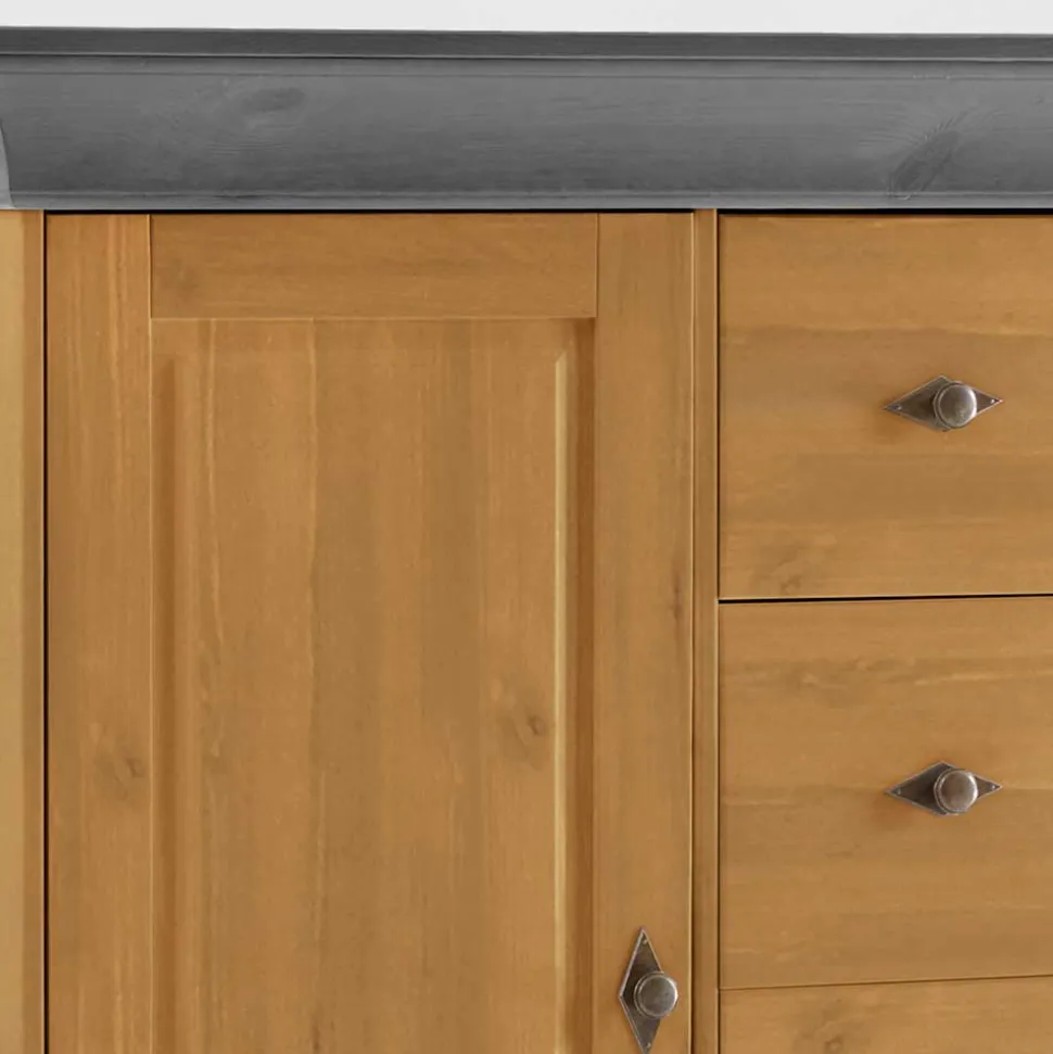 88x117x45 cm Hochkommode mit vier Schubladen - Eshelas