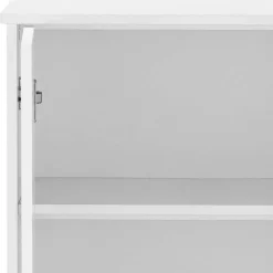 60x100x30 cm Kleiner Schrank in Weiß - 2-türig - Fenya