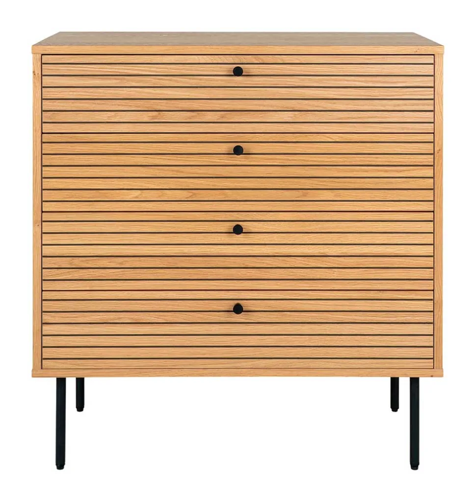 80x85x40 cm Kommode in Eiche Natur Furnier - Virona