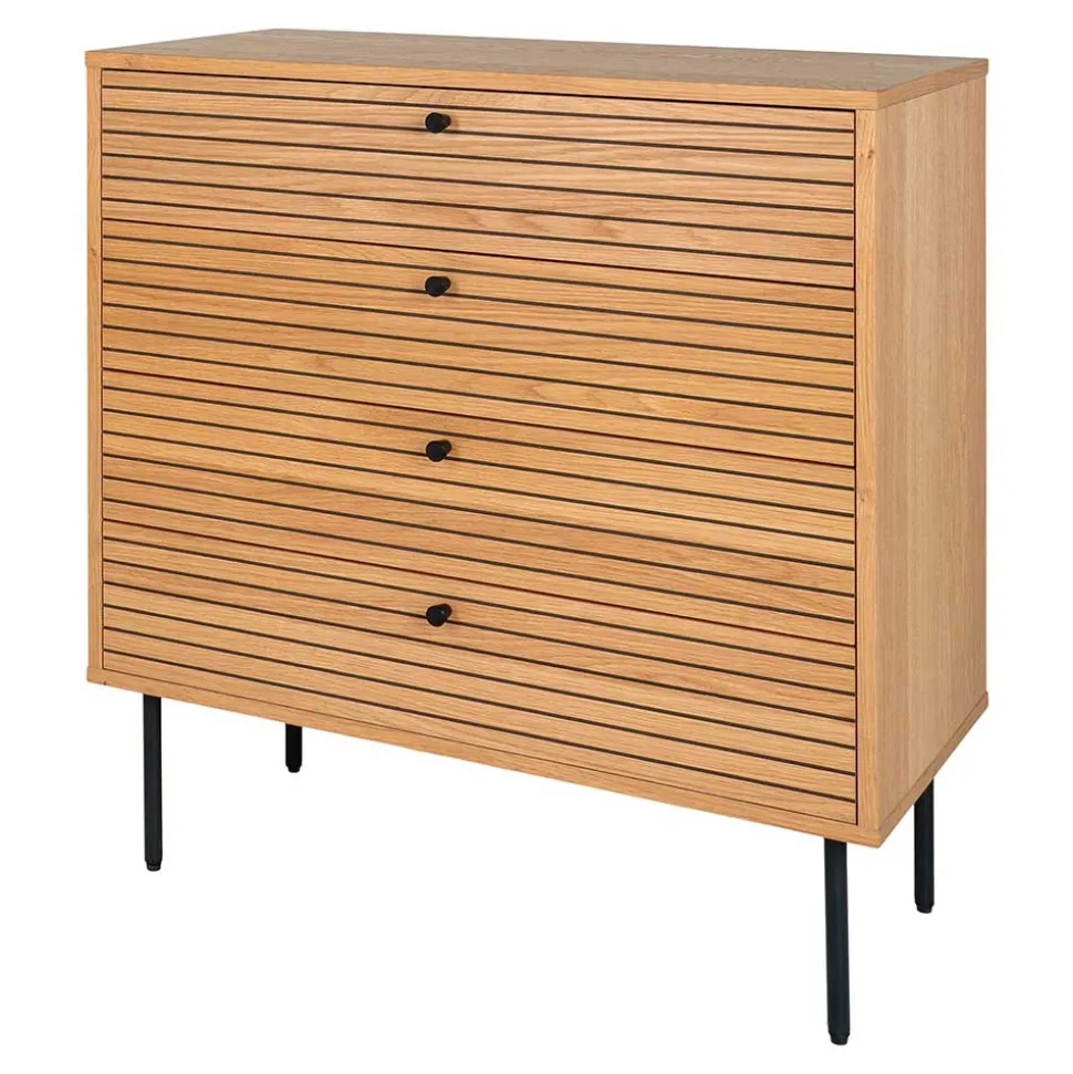 80x85x40 cm Kommode in Eiche Natur Furnier - Virona