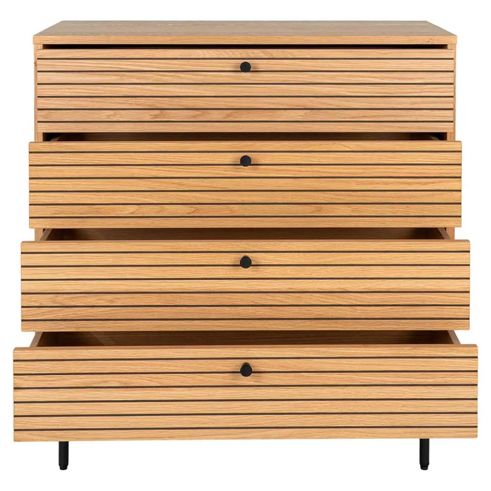 80x85x40 cm Kommode in Eiche Natur Furnier - Virona