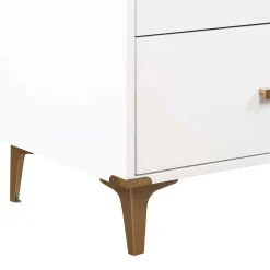 91x81x46 cm Kommode in Weiß und Messing - Onan