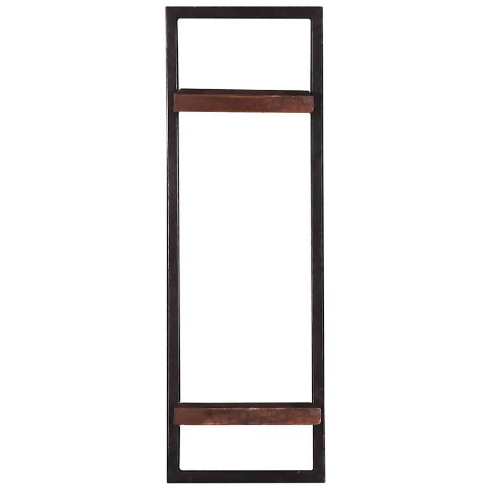 30x80x11 cm Metall Wandregal mit zwei Ablagen - Solapura