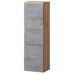 130x40x35 cm Midi Badschrank in Beton & Wildeiche - Mia