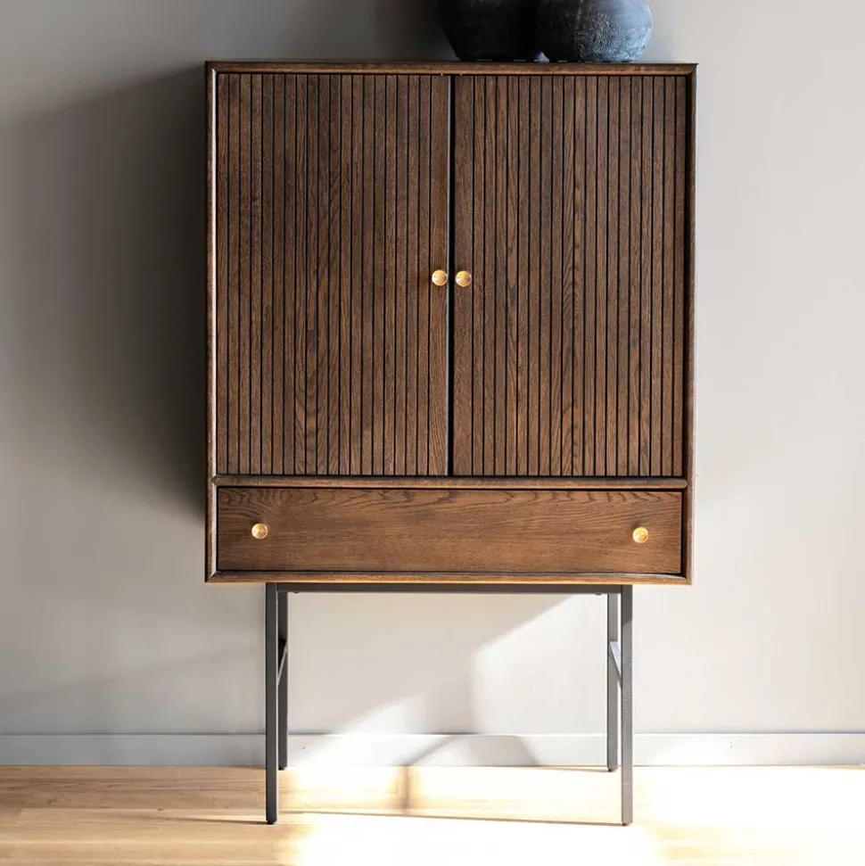 79x125x42 cm Retro Schrank mit Bodenfreiheit - Cuzliav