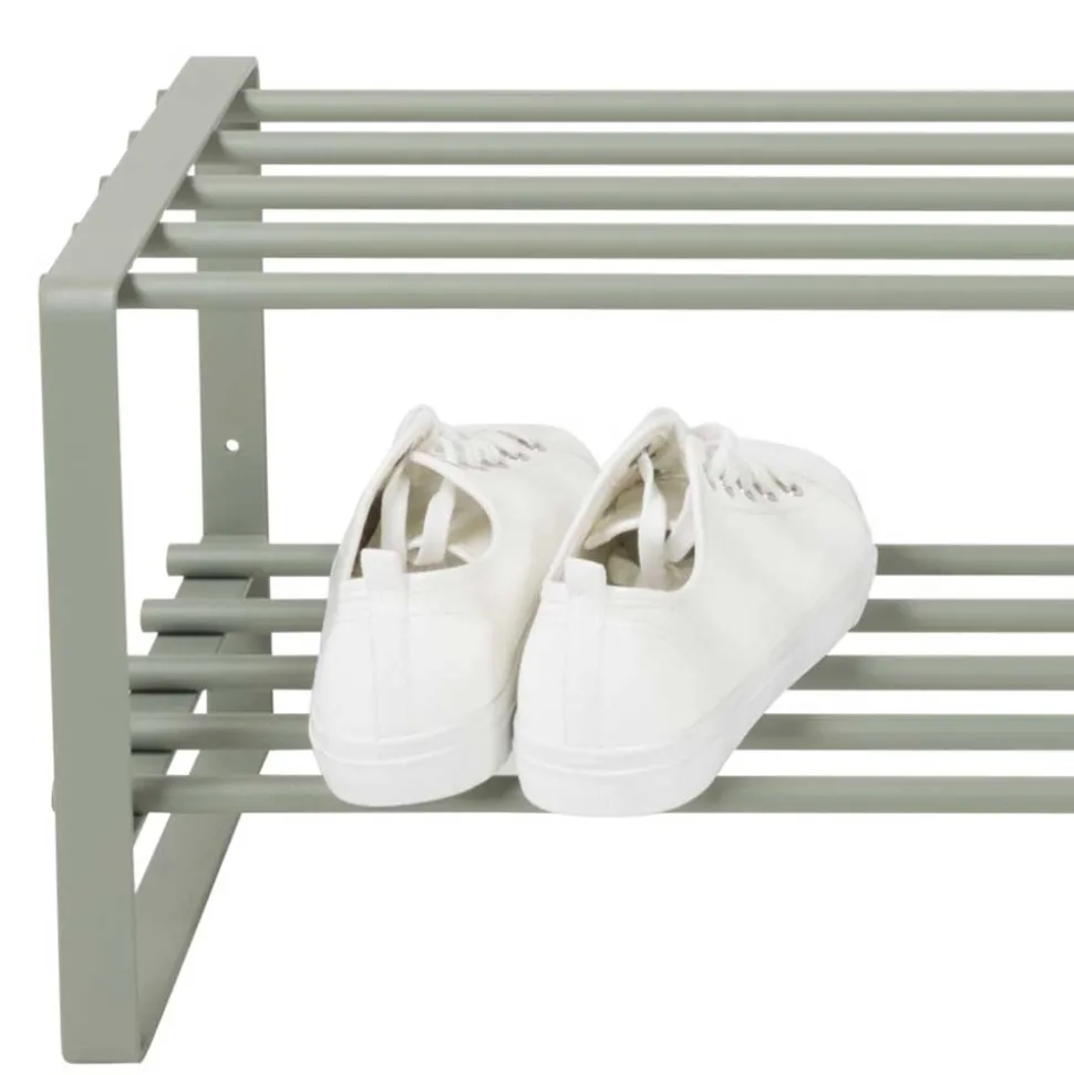 70x29x27 cm Schuhregal aus Stahl in Graugrün - Mion