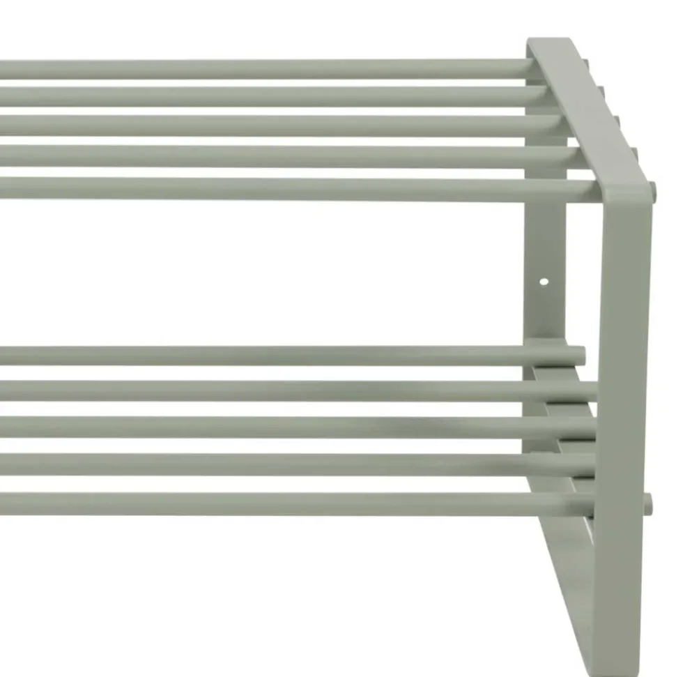 70x29x27 cm Schuhregal aus Stahl in Graugrün - Mion