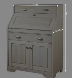 87x117x44 cm Sekretär aus Eiche White Washed - Larioja