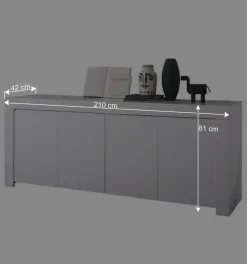 210x81x42 cm Sideboard mit Wangengestell - Mikes