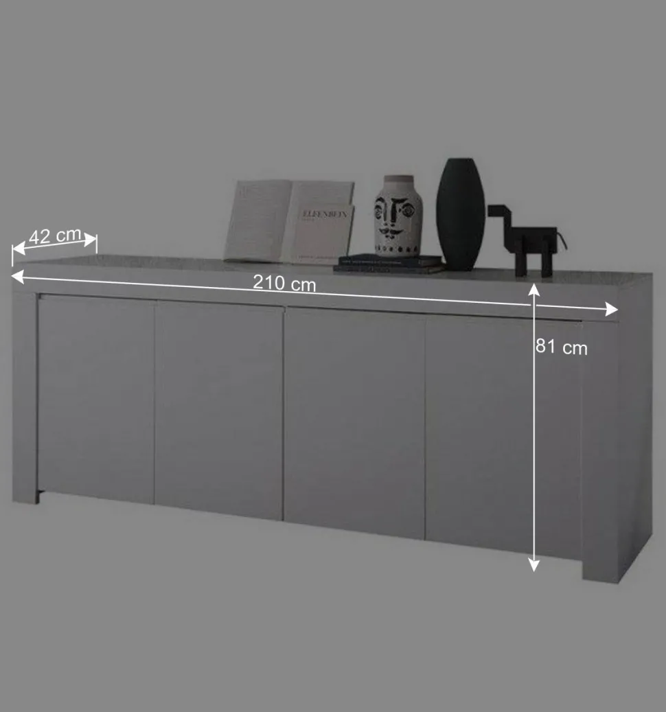 210x81x42 cm Sideboard mit Wangengestell - Mikes