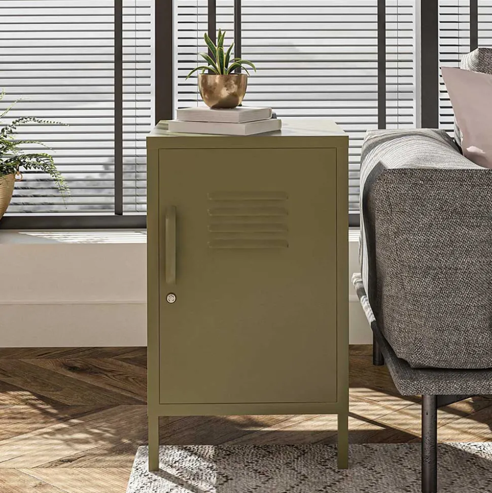 38x69x40 cm 1-türige Kommode in Oliv Grün - Austral