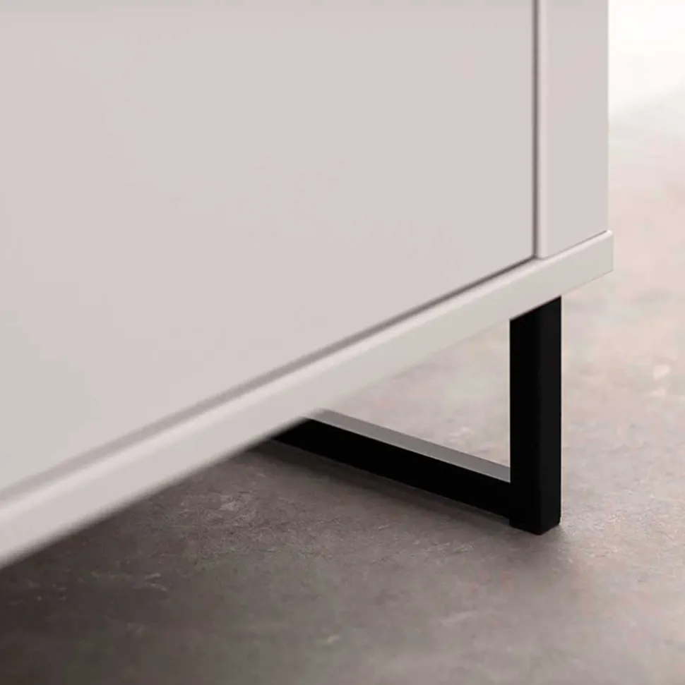 159x136x37 cm 3-türige Kommode mit Glaseinsätzen - Varzino