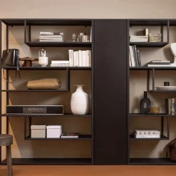 44x188x35 cm 1-türiger Schrank in Schwarz lackiert - Riley