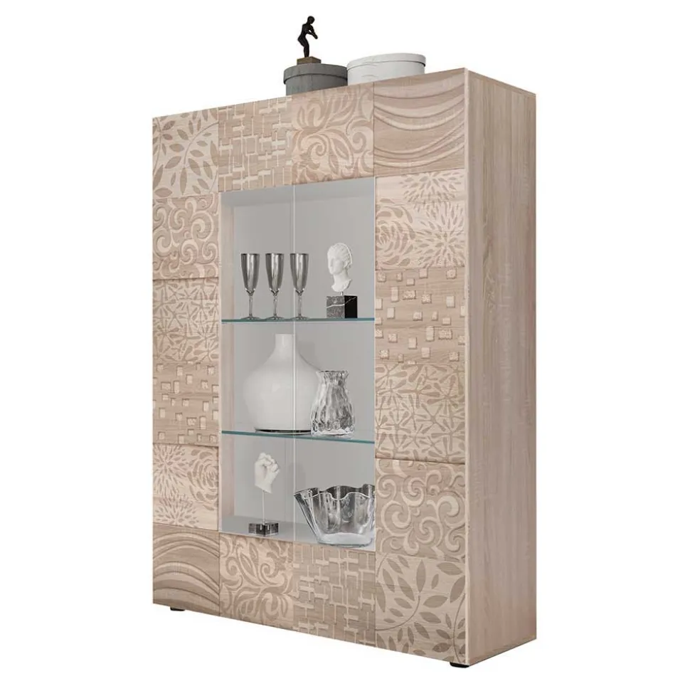 121x166x42 cm Vitrine mit Muster Print Front - Bielvas