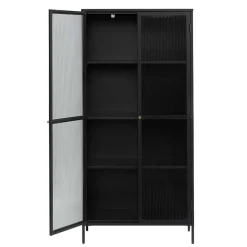 90x190x40 cm Vitrinenschrank aus schwarzem Metall - Gulliver