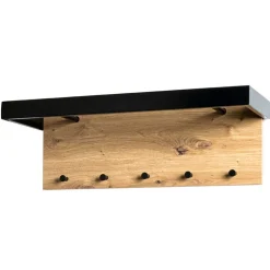 70x24x25 cm Wandgarderobe mit 5 Kleiderhaken - Zyaman