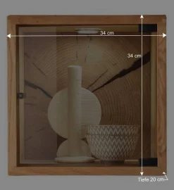 34x34x20 cm Wandvitrine in Wildeiche - Acapella
