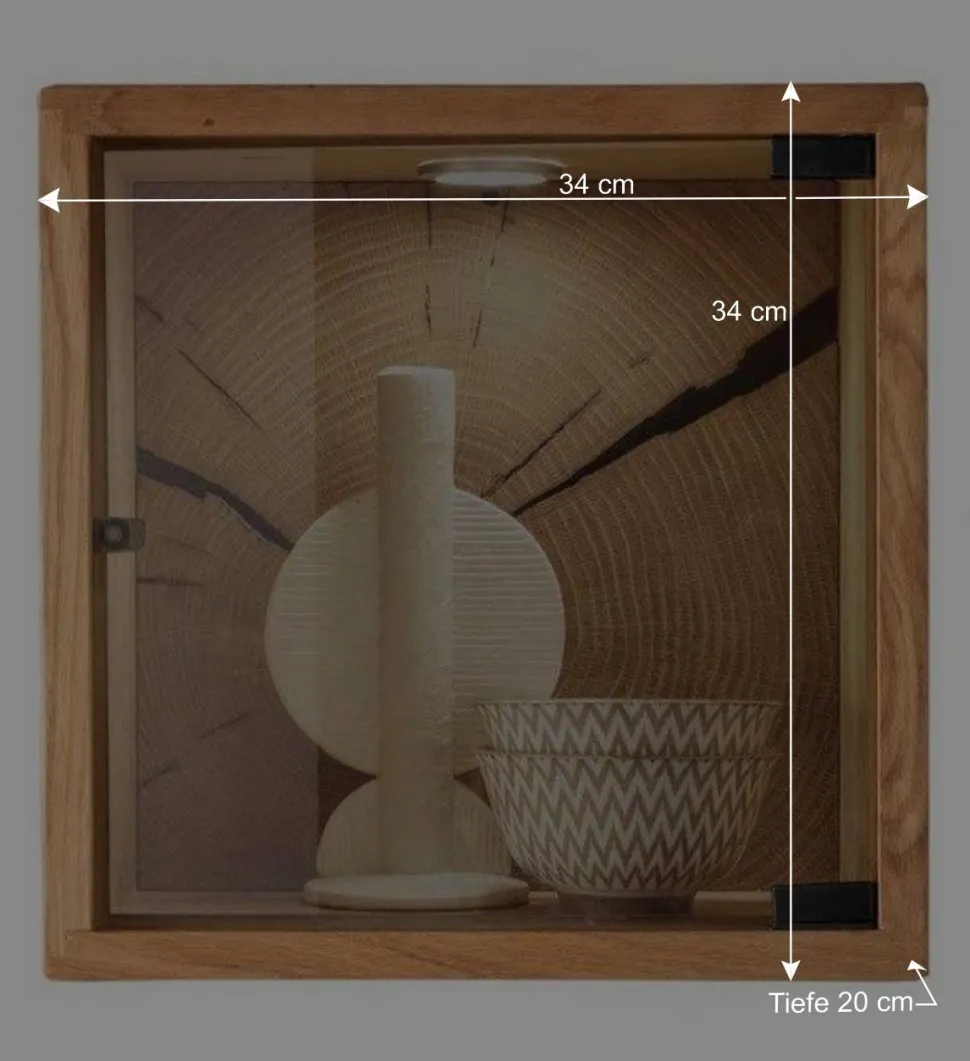 34x34x20 cm Wandvitrine in Wildeiche - Acapella