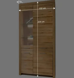 102x204x40 cm Wohnzimmer Holzschrank aus Wildeiche - Loitons